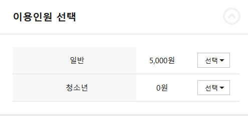 이용인원 선택